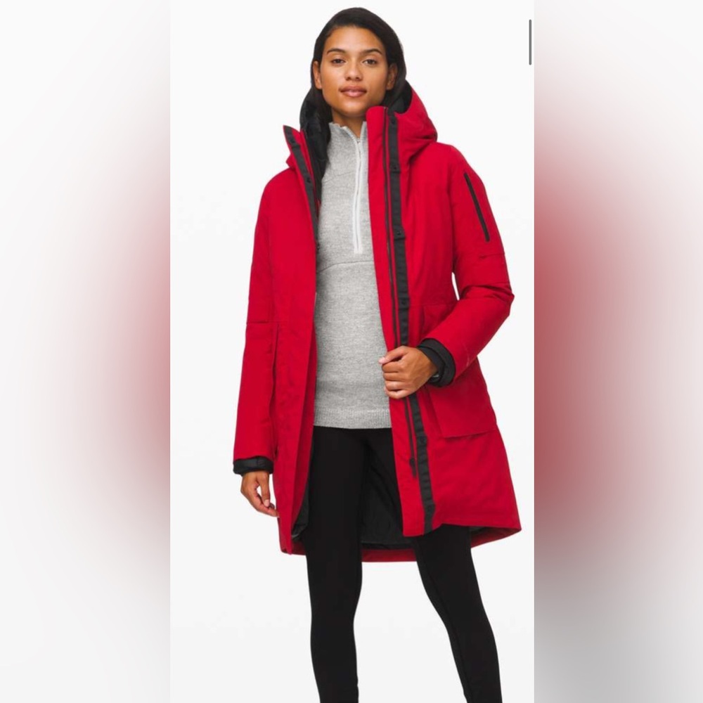 Lululemon winter warrior parka size 8 RED